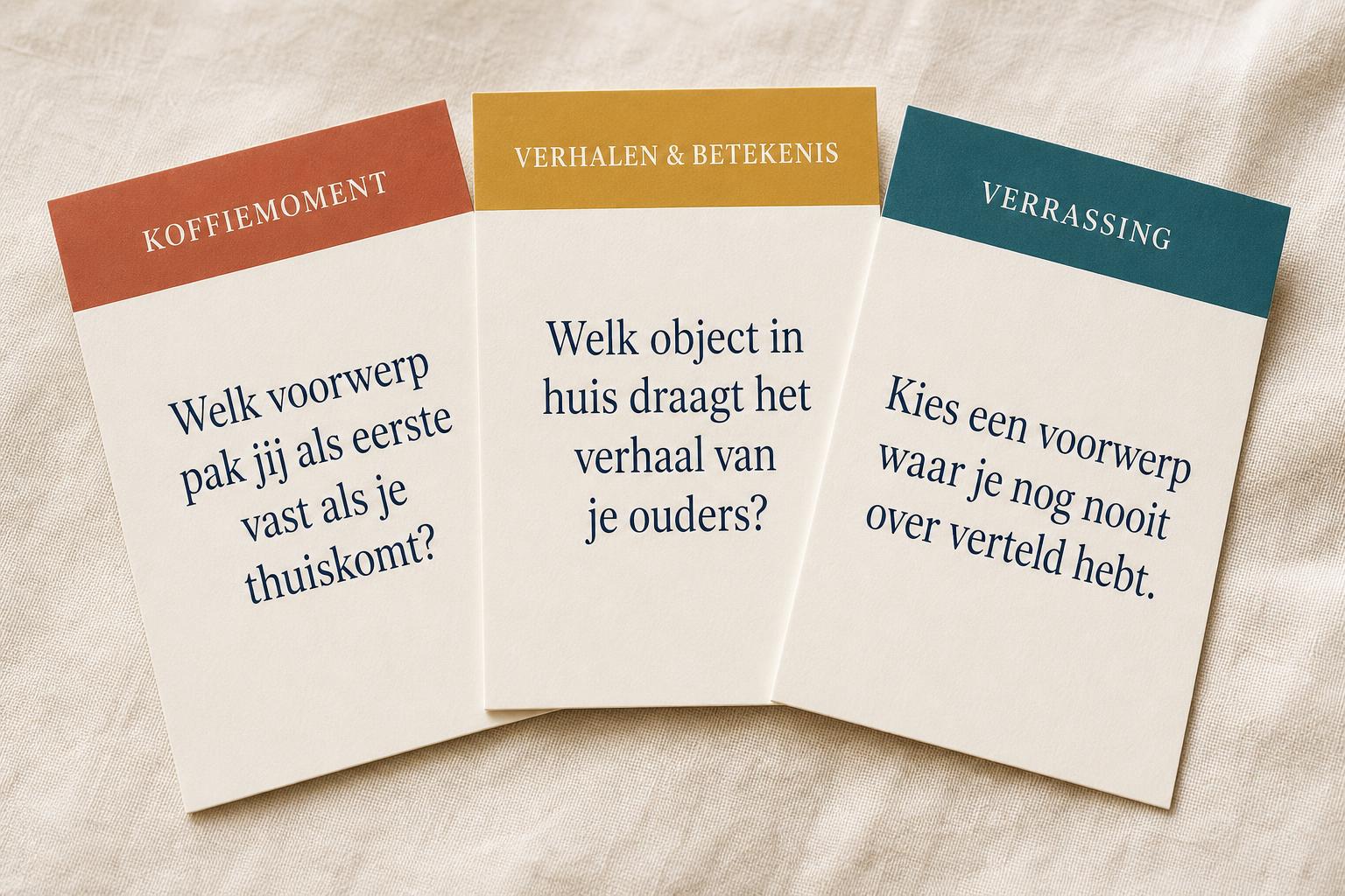 Drie kaarten uitgespreid